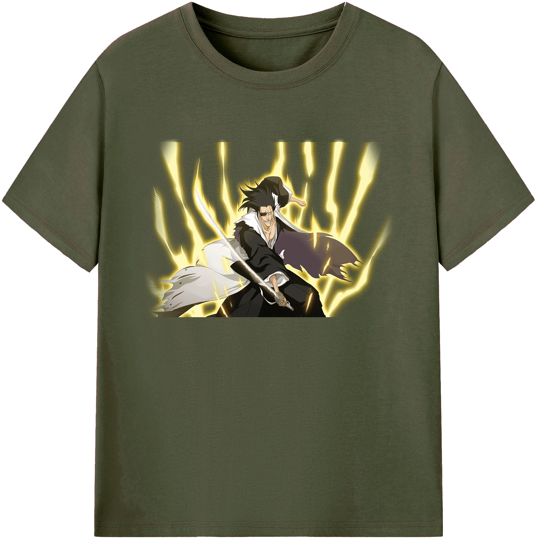 （画像用） ブリーチ ざらき けんぱち BLEACH Zaraki Kenpachi 綿100％ メンズ半袖Tシャツ｜肌触りやわらか＆通気性